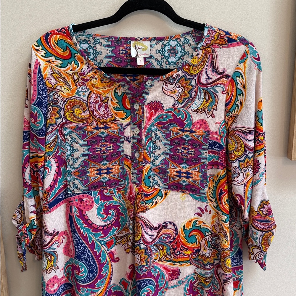 Fig and Flower Multicolor Patterned Dress - Picture 4 of 6